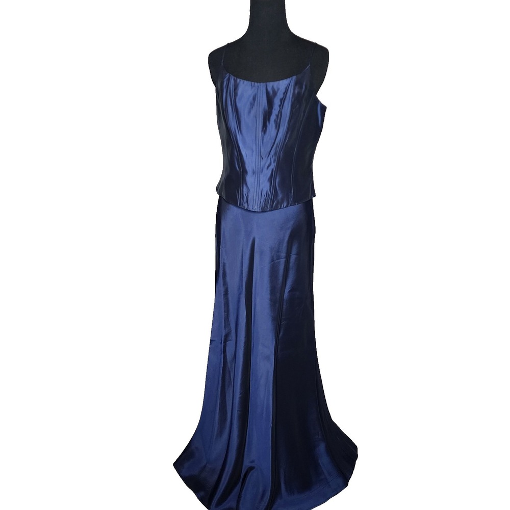Corset 2 Piece Set Navy 90s Y2K Maxi Renaissance Size 12